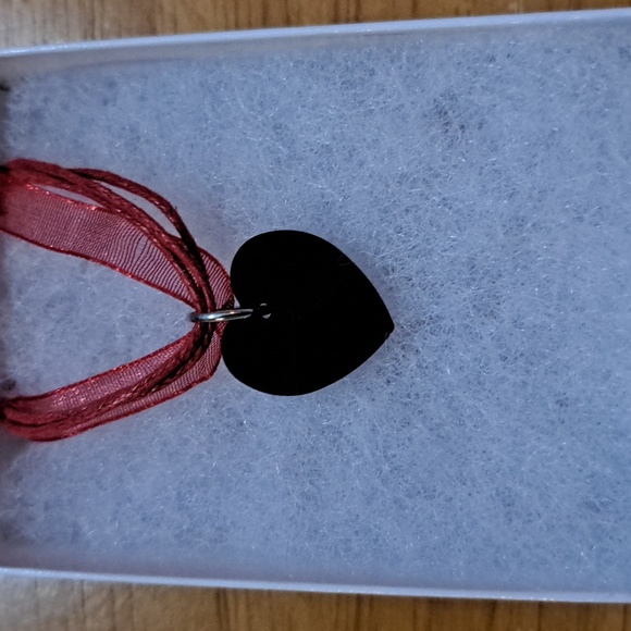 Midnight Fire Crystal Heart Necklace - Picture 3 of 6